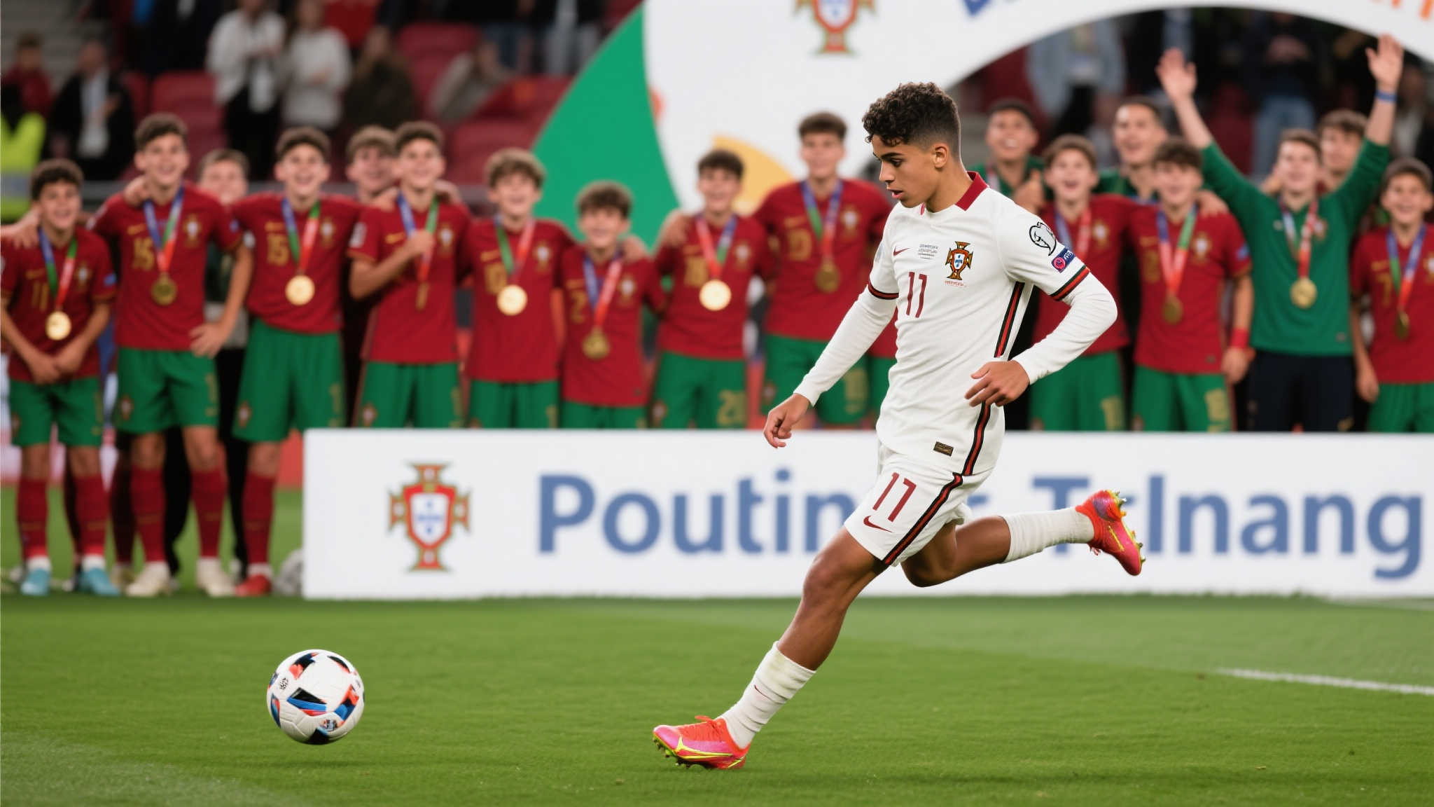 迷你罗左脚劲射+头球建功，助力葡萄牙U15捧杯